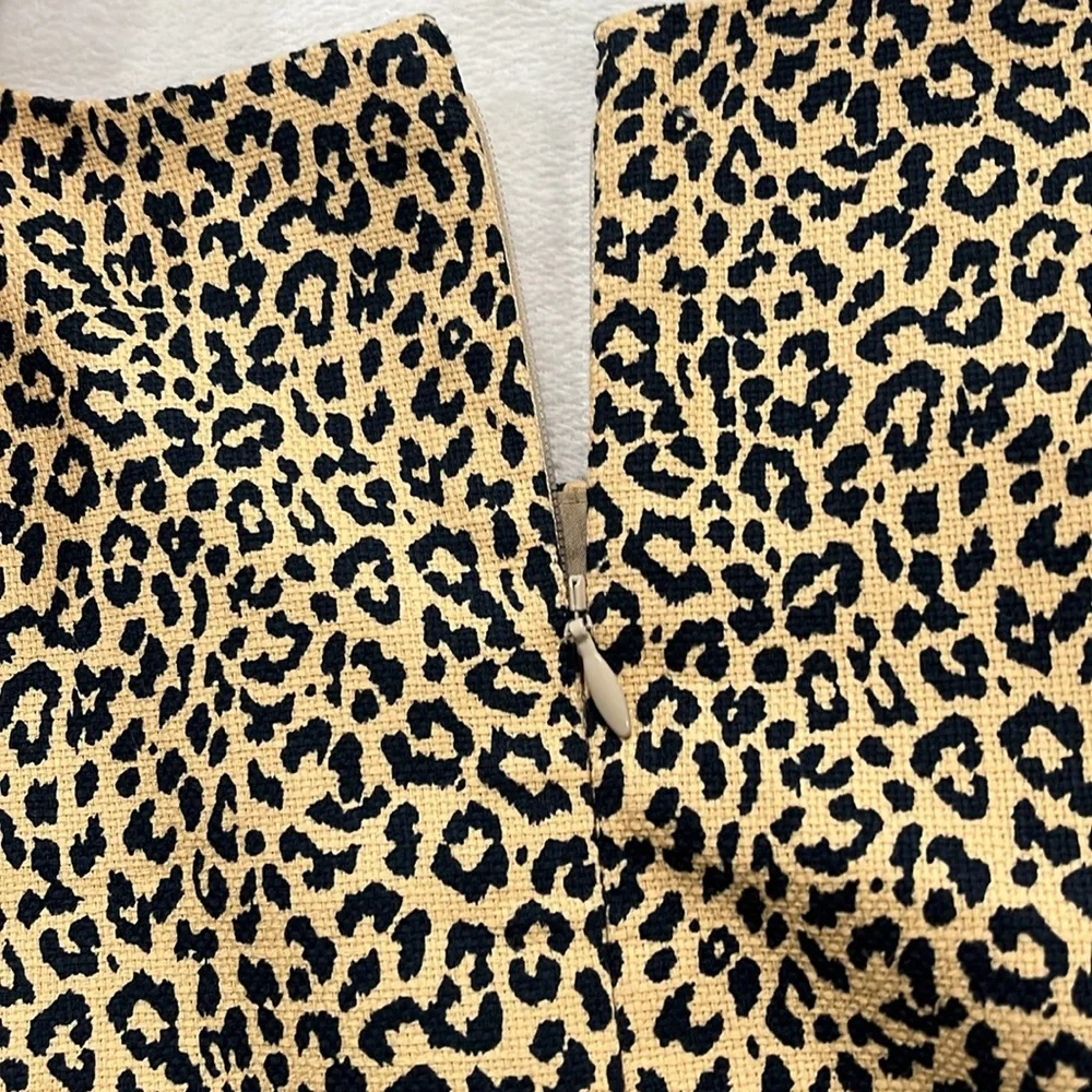J Crew factory dress‎ sz 4sheath cheetah animal print casual office cocktail